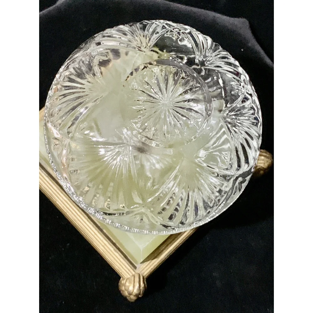 CRYSTAL GLASS‎ JEWELRY HOLDER TRINKET DISH WITH LID EXCELLENT